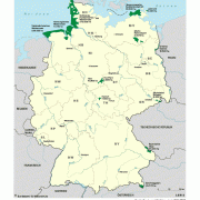 Karte von Deutschland mit den Nationalparks 