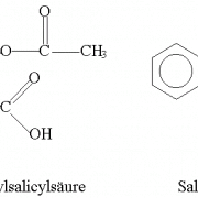Strukturformel der Salicylsäure und der Acetylsalicylsäure 