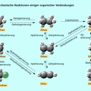 Vielfalt chemischer Reaktionen organischer Verbindungen 
