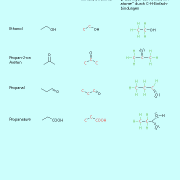 Skelettformeln von organischen Molekülen mit funktionellen Gruppen 
