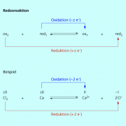 Redoxreaktionen sind immer gekoppelte Reduktions-Oxidations-Prozesse. 