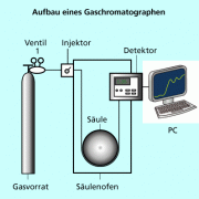 Prinzipieller Aufbau eines Gaschromatografen 