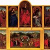 JAN VAN EYCK: Genter Altar, Altar des Mystischen Lammes, Szene: Ansicht des geöffneten Altars, vor 1426–1432, Öl auf Holz, 350 × 461 cm, Gent, Kathedrale St. Bavo. 