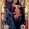 MASACCIO (1401–1429): Polyptychon für Santa Maria del Carmine in Pisa, Mitteltafel: Maria mit Kind, 1426, Holz,136 × 73 cm, London, National Gallery. 