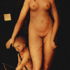 LUCAS CRANACH DER ÄLTERE (1472–1553): Venus und Amor, 1509, Öl auf Leinwand, auf Holz, 213 x 102 cm,St. Petersburg, Eremitage. 