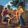 NICOLAS POUSSIN: „Hirten in Arkadien (Et in Arcadia ego)“;1650–1655, Öl auf Leinwand, 87 × 120 cm;Paris, Musée du Louvre. 