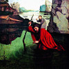 KONRAD WITZ: „Der heilige Christophorus“;um 1435, Holz, 102 × 81 cm; Basel, Kunstmuseum. 