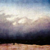 CASPAR DAVID FRIEDRICH: „Mönch am Meer“;um 1808/1809, Öl auf Leinwand, 110 × 171,5 cm;Berlin, Alte Nationalgalerie 