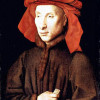 JAN VAN EYCK: „Porträt des Giovanni Arnolfini“;um 1435, Öl auf Holz;Berlin, Gemäldegalerie.(deckender Auftrag) 