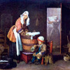 JEAN-BAPTISTE SIMÉON CHARDIN: „Die Wäscherin“;um 1735, Öl auf Leinwand, 37 × 42 cm;St. Petersburg, Eremitage. 