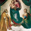 RAFFAEL: Sixtinische Madonna,Szene: „Maria mit Christuskind, Hl. Papst Sixtus II. und Hl. Barbara“;1513–1514, Öl auf Leinwand, 265 × 196 cm;Dresden, Gemäldegalerie. 
