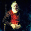 REMBRANDT HARMENSZ. VAN RIJN: „Alter Mann im Lehnstuhl“;1654, Öl auf Leinwand, 108 × 86 cm;St. Petersburg, Eremitage. 