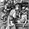 Folge der „Kleinen Passion“, Szene: Die Grablegung, Entwurf: ALBRECHT DÜRER, um 1509,Holzschnitt, 127 x 97 mm, 