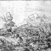 Berglandschaft mit Wassermühle, Entwurf: ALBRECHT ALTDORFER, Ausführung: ALBRECHT ALTDORFER, 1522, Radierung, 174 x 230 mm, Washington (D. C.), National Gallery of Art 