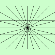Es scheint so, als ob die beiden waagerechten Linien gebogen sind. Mithilfe eines Lineals kann man sich aber leicht davon überzeugen, dass es Geraden sind. 