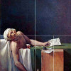 Kompositionsskizze zu JACQUES-LOUIS DAVIDs Gemälde „Der ermordete Marat“ 