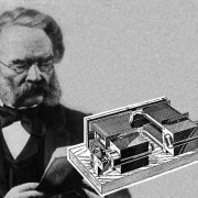 WERNER VON SIEMENS mit seiner ersten Dynamomaschine (1867) 