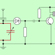 Schaltbild eines Empfängers mit Transistorverstärker 