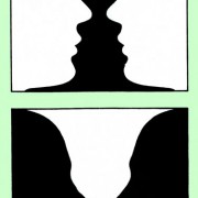 Das Bild oben zeigt eine schwarze Vase vor einem weißen Hintergrund. Es könnten aber auch zwei weiße Gesichter vor einem schwarzen Hintergrund sein. Im Bild unten ist es umgekehrt. 