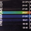 Bei dem abgebildeten Thermometer werden Thermofarben genutzt. 