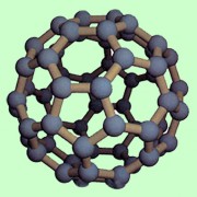 Schematische Zeichnung eines Fullerenmoleküls 